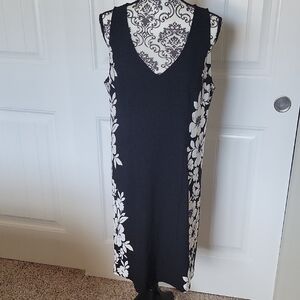 Elegant Black and White Floral Dress